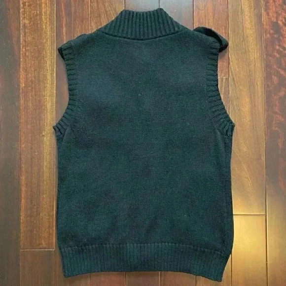 Pulse Sweater Vest Wool Cashmere Black Button Front Sleeveless Knit Size  Small - Picture 15 of 16